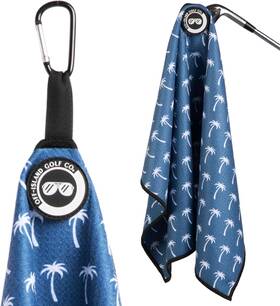 Off-island Golf Co. 860011468608 Magnetic Towel With Carabiner Clip And Extra Large Blue Palm Trees