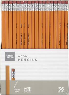 Office Depot 735854038717 Brand Basic Wood Pencils #2 Medium Soft Lead Pack Of 36 Yellow