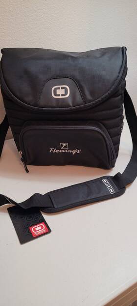 Ogio 031652156005 New With Tags Chill Insulated Can Cooler - Black Strap Golf Flemings Logo