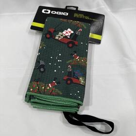 Ogio 031652277687 Golf Christmas Towel Naughty Or Slice Green