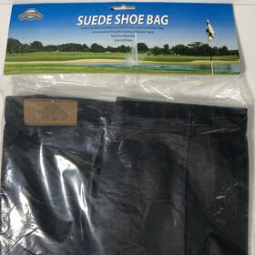 On Course Co. 795463801409 Deluxe Shoe Bag Black Golf Sports Bowling Faux Suede New