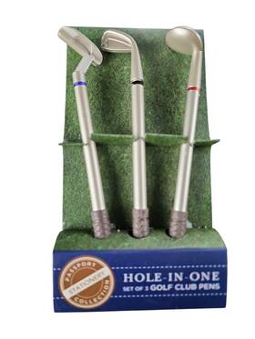 68574 Passport Collection 3 Hole In One Golf Club Pens Golfers Mini Gift Set Red Blue Black Ink Office