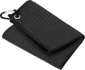Pta230329tt0081eu Patikil 12 Inch X12 Tri-fold Golf Towels Waffle Pattern Black