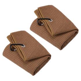 Patikil Pta230821tt000149 12 Inch X12 Tri-fold Golf Towels 2 Pack Waffle Pattern Brown