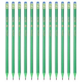 Pta241029tt002277 Patikil Round Pencils 12 Pcs Hb Graphite 1 Count Pack Of Green Black