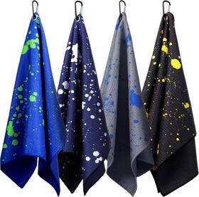 Dou-peryiter-1208 Peryiter 4 Pcs Shine Golf Towel With Clip Drip Lime Large Dark Color