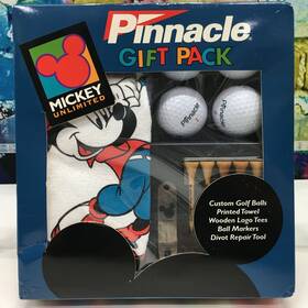 84984 Pinnacle Gift Pack Mickey Mouse Unlimited Golf Balls Towel Tee Ball Markers Divot Repair Tool New