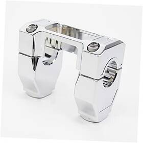103013 Pjmotor Chrome 1.25 Inch 1 1/4 Straight Handlebar Risers Kit With Gauge Cutout Clamp
