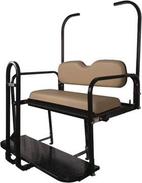 Pfx1008tan Profx Rear Flip Seat Kit With Grab Bar For Ezgo Txt 1995-up Golf Cart