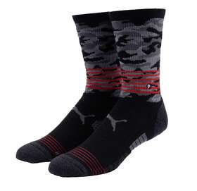 Puma 889179598514 New Tech Crew Black/fiery Red Mens Large 9-13 Golf Socks