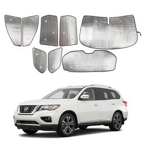 Mcundo-5551621652 Qiosreui Front Windshield Sunshade Kit For Nissan Pathfinder 2013-2018 Rear W Inch
