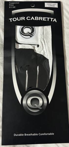 Quality Sport 667502000244 Tour Cabretta White/black Leather Glove Mens Cadet Left Large New
