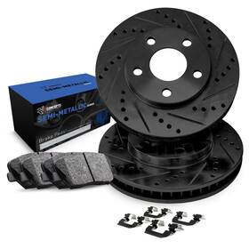 1bc.54239.43 R1 Concepts Rear Brake Kit For 2010-2012 Ford F-250 F-350 Drilled Slotted B