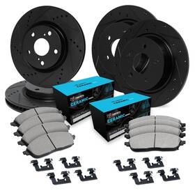 Cbc.59032.42 R1 Concepts Front And Rear Brake Kit For 2006-2011 Honda Civic Drilled Slott