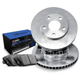 Feb.42082.03 R1 Concepts Brake Kit Front Blank Rotors Semi Metallic Pads Nissan Sentra 2013-2019