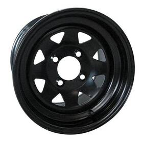 Tir-402 Red Hawk Wheel -steel Black 12x7.5 3 4.5 Offset Golf Carts