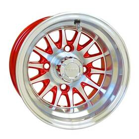 Et-15.5 Red Hawk Tir-473 Wheel Machined With Center Cap 10x7 Golf Carts
