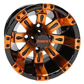Tir-rx160-bo Red Hawk Wheel Vegas Black With Orange Center Cap 10x7 Et