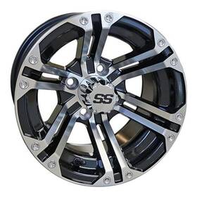 Tir-rx330 Red Hawk Wheel Machined With Gloss Black Center Cap 12x7 Et-25 Golf