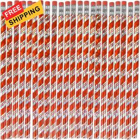 Rhode Island Novelty 097138769565 7.5 Inch Candy Cane Prism Pencil Orignal Color