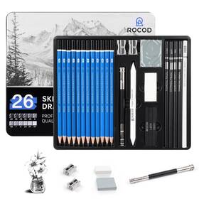 Gj-33a Rocod Sketch Pencils For Kids And Adults Drawing 1 Count Pack Of 26 Black