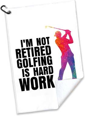 Ogt005 Rofiowa Iftm Not Retired Golfing Is Hard Work Polyester And Cotton 23.6x15.7 In White