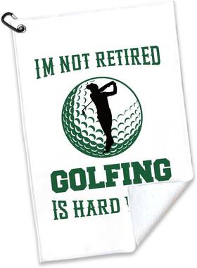 Ogt006 Rofiowa Iftm Not Retired Golfing Is Hard Work Polyester And 23.6x15.7 In White 2