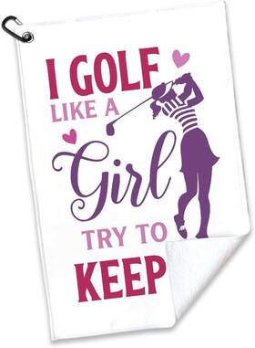 Ogt008 Rofiowa I Golf Like A Girl Try To Keep Up Polyester And Cotton 23.6x15.7 In White