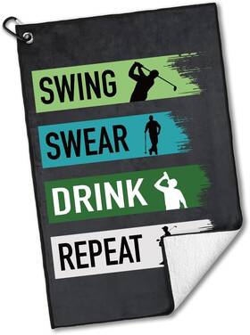 Ogt027 Rofiowa Swing Swear Repeat Polyester And Cotton Blend Printed 23.6x15.7 In Black