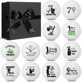 Qar-seenelling-3345 Seenelling 12 Pcs 70th Happy Birthday Golf Ball Funny Christmas 1.65 Inch White