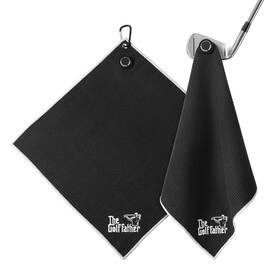 Tgf-001 Shes Pink Magnetic Golf Towel With Clip 16 Inch X16 Microfiber Large Black