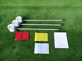 Dlxacckit4predyellowwhite Shoptjb Putting Green Flagstick Kit - 3 33 Inch Markers Jr. Flags 4 Plastic Cups
