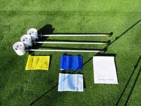 Dlxacckit4pyellowbluewhite Shoptjb Putting Green Flagstick Kit - 3 33 Inch Markers Jr. Flags 4 Plastic Cups