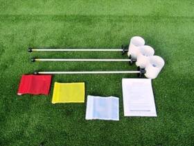 Dlxacckit6predyellowwhite Shoptjb Putting Green Flagstick Kit- 3 33 Inch Markers Jr. Flags 6 Plastic Cups