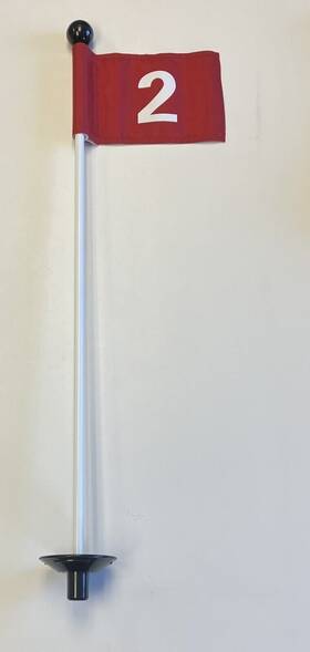 Shoptjb Markerredwhite#2 Golf Practice Putting Green Flagstick - 33 Inch Marker Red Jr. Flag With White #2