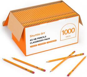 Shuttle Art Hb2#1000 Wood-cased #2 Hb Pencils 1000 Pack 1 Count Of Black
