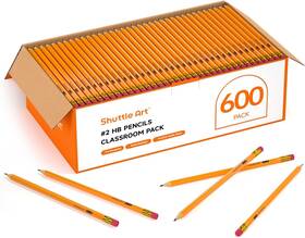 Shuttle Art Hb2#600 Wood-cased #2 Hb Pencils 600 Pack 1 Count Of Yellow