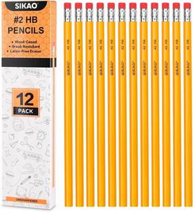 Sb-001 Sikao Pencils 12pack #2 Number 2 1 Count Pack Of 12 Yellow