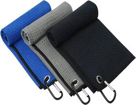 Slicknik 860007431746 Pack Of 3 Microfiber Golf Towel Strong Absorbent 16 Inch X Multicolor