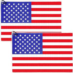 Mggqglfmj001 Solvora 2 Pack American Flag Golf Towels 23.6 Inches By 15.7 Red White Blue