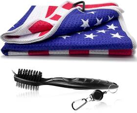 Mggqmj006 Solvora American Flag Golf Towel Set Microfiber Waffle Red White Blue