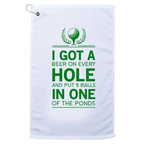 Gtgolf086 Speedy Pros I Got A Hole In One Funny Velor Cotton Hemmed Golf Towel With Size White