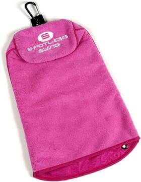 Spotless Swing 857082000455 Golf Towel Microfiber Club Cleaner With Clip Large Pink