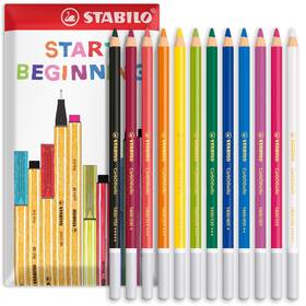 12essential Stabilo 1400/12essential Chalk-pastel Pencil Carbothello - Pack Of 1 Count 12 White