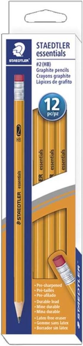 13251c12a6st Staedtler Essentials Pre-sharpened Hb #2 Yellow 1 Count Pack Of 12