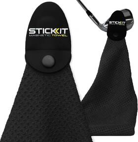 Stickit 857556006440 Magnetic Golf Towel Premium 29 Inch Microfiber With Pack Of 1 Black