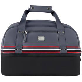 230954 Sun Mountain Mid-stripe Boston Bag - Black/gunmetal/red