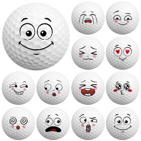 Zif-syhood-2993 Syhood 12 Pcs Funny Golf Balls Gift Set Novelty Emotion Face 1.7 Inch White