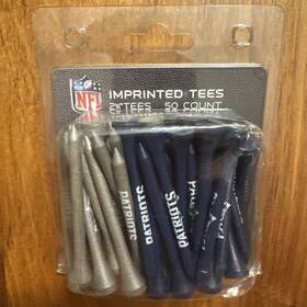 Team Golf 637556317551 Nfl New England Patriots Blue/silver 50 Count 2-3/4 Inch Wood Tees. Free Ship