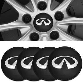Thcbme 635393024458 4pcs Wheel Center Caps Sticker For Infiniti Black Hub Covers Stick